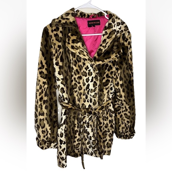 Misdemeanor Women’s Animal Print Medium Weight Jacket Button Up Size M EUC Y2K - Picture 2 of 6